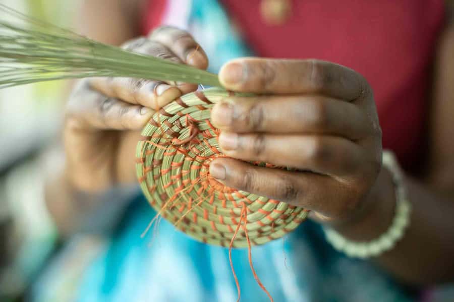 Kigali: Traditional Basket Weaving in a Garden - The garden and café setting